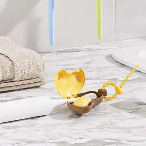 The new banana-shaped toothbrush holder set - practical and cute at thesame time! Set includes: Toothbrush Caddy Banana Brush Holder - Silicone Storage Solution for Toothbrushes and Toothpaste for a M