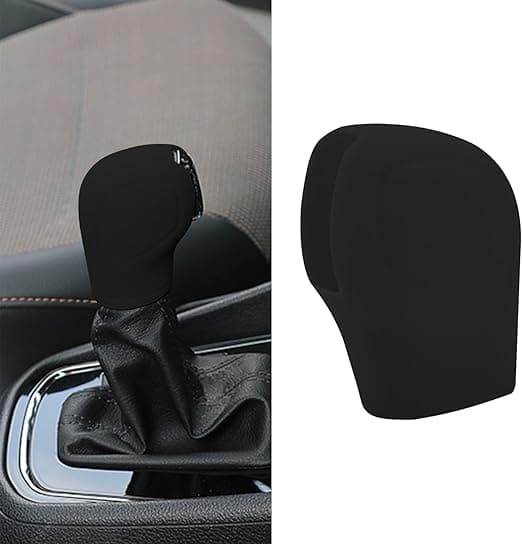 Gear Shift Cover, Gear Shift Knob Cover, Silicone Anti-Slip Automatic Gear Stick Protector, Automatic Gear Shift Protector Cover Suitable for Most Cars (Black) - sacar