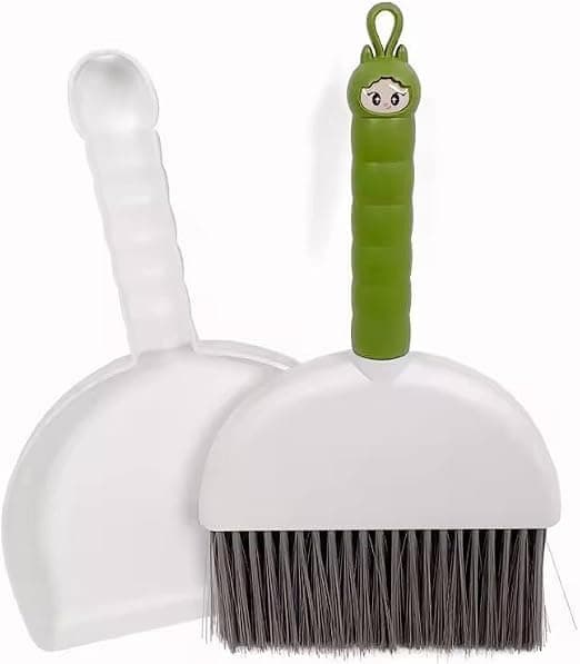 Mini Plastic Dustpan and Broom Set - Mini Cleaning Tools for Collecting Dust and Crumbs - For Daily Cleaning and Various Surfaces - AM Cleaning brush