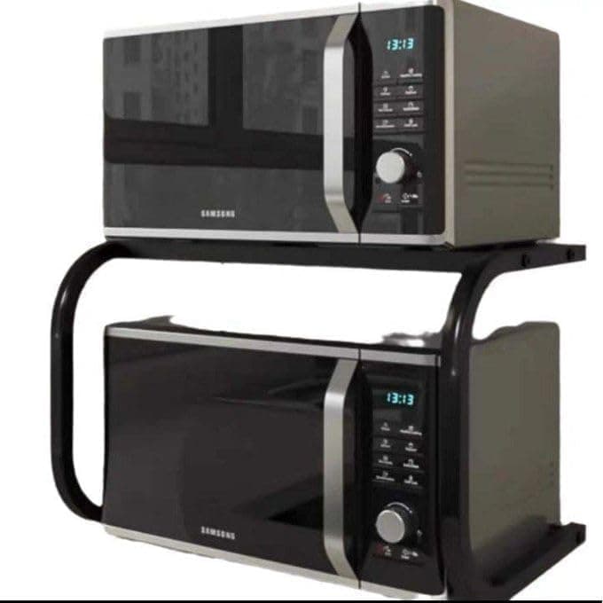 2-Tier Metal Microwave Oven Rack Space Saving Kitchen Organizer Shelf