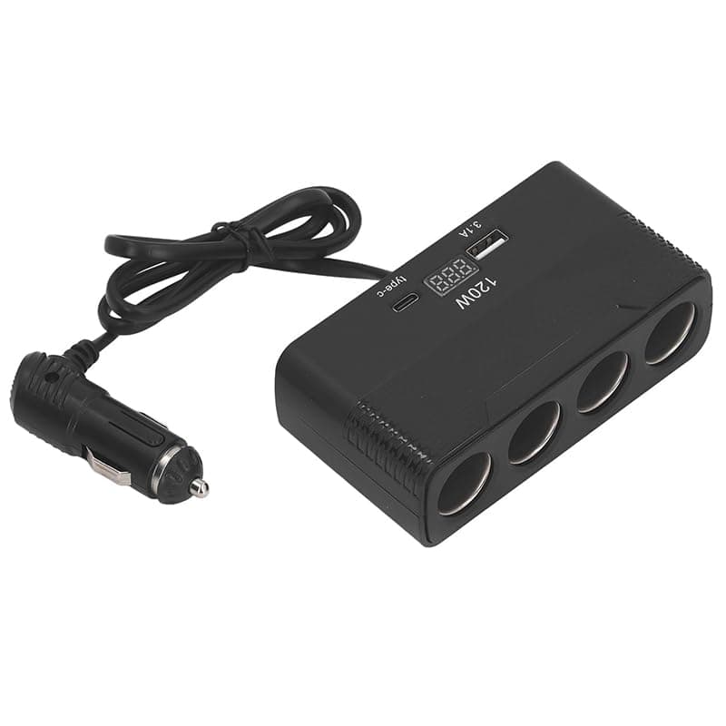 KaberTrade Smart Car Lighter Splitter, Multi Outlet Power Strip for Cars and Trucks, Suitable for Navigation, Dash Cam, Phone Charging (4 Eye/USB/Type-C, Code:7870) - KaberTrade Mechanical lighter
