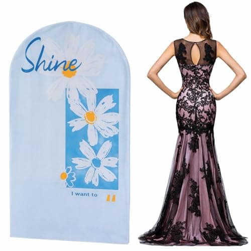 Set Of 5 Garment Bags For Closet Storage Waterproof Plastic Suit Covers With Zipper Semi Transparent Clothes Protector For Suits Coats Jackets Dresses Size 60x140cm (Sky Blue)