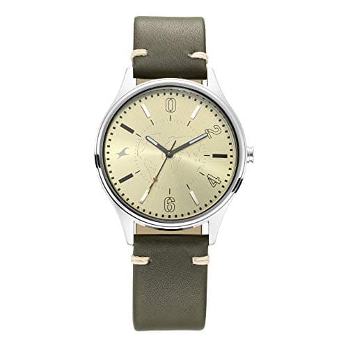 Titan Watch for Men, Automatic Movement, Analog Display, Green Leather Strap-NP3237SL02
