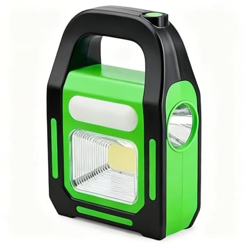 Emergency Light 3 In 1 Led Solar Rechargeable Lantern And Flashlight With Usb Charging Port Portable Torch For Camping Hiking Power Outages Outdoor Use (Green) Level