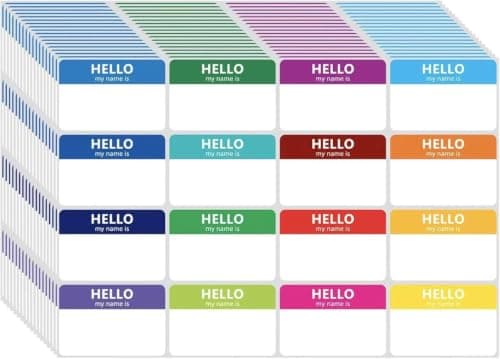 Hello My Name Is Name Tag Stickers, 160 Pcs, 16 Colours | Hello My Name Is Name Tag Stickers, 160 Pcs, 16 Colours