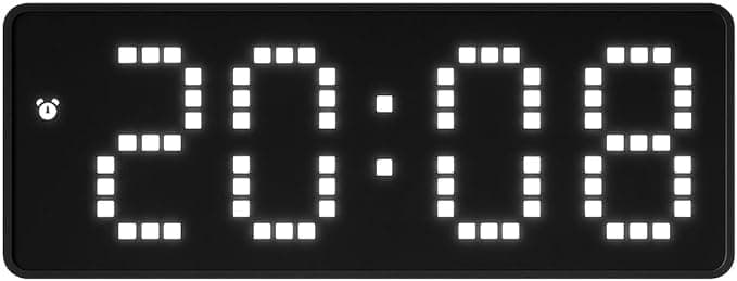Digital Alarm Clock Mirror Display Adjustable Brightness Desk Table Clock With Snooze Temperature Date Time Multifunction Modern Clock For Bedroom Office Students Easy Use (Black)