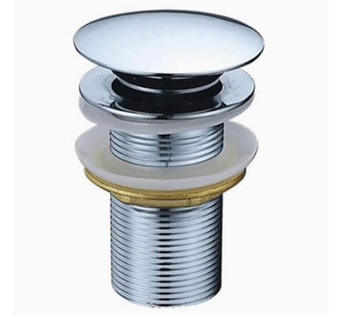 Pop-Up Drain Stopper, stainless steel and brass Construction, Pop-Up bathroom sink drain Plug, Clicker Waste, or Push-Button Basin Waste