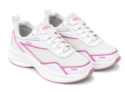 NOW SHOES Women's Chunky Fashion Sneakers, Breathable Mesh Lace-Up Casual Shoes with Cushioned Platform Sole for Daily Walking, School, Travel and Everyday Wear, HK01F