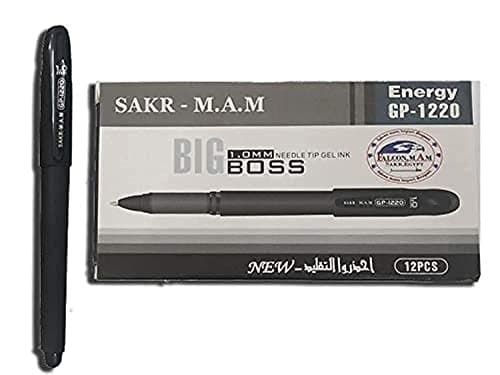 Big Boss Gel Pen, Pack of 12 Pieces - Black Writing instrument
