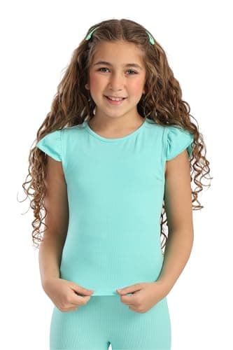 CARINA Womens Girly Ribbed Ruffle Top Modern (pack of 1) Shirt