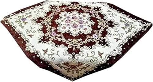 Heavy Quilted Gobelin Square Table Runner 100×100 cm Elegant Center Table Decor for Living Room Multi-Use
