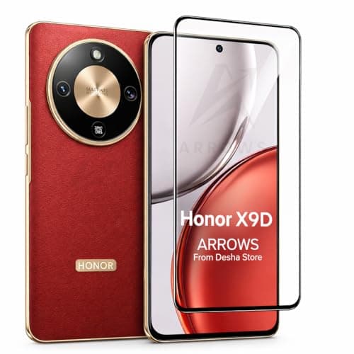 ARROWS Screen Protector for Honor X9D, 9H Tempered Glass, Anti-Static Dust-Resistant, Full Coverage, HD Clarity, Black Frame, Bubble-Free Installation