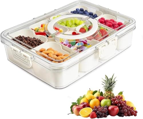 4-in-1 Acrylic Fridge Organizer with Internal Colanders for Produce Fresh
