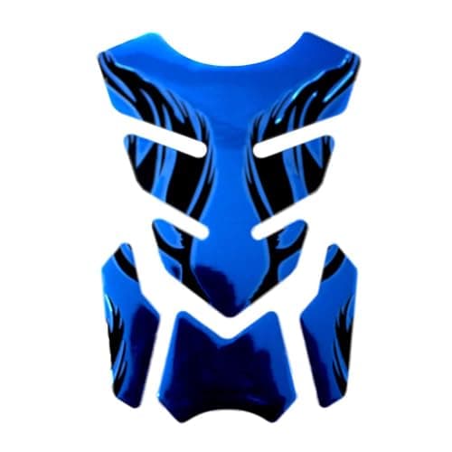 SACAR Motorcycle Fuel Tank Protector Sticker 3D Racing Style Scratch Resistant 4 Pieces - Blue * Black