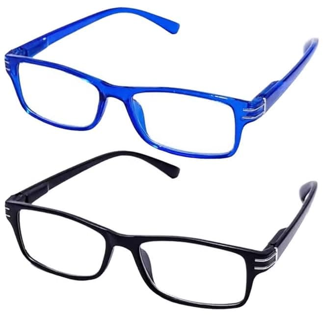 2-Pack Light Reading Glasses - Unisex Shatterproof Flexible Frame & Scratch-Resistant Lenses, Comfortable Modern Eyewear (All Sizes & Colors) Corrective eyeglasses