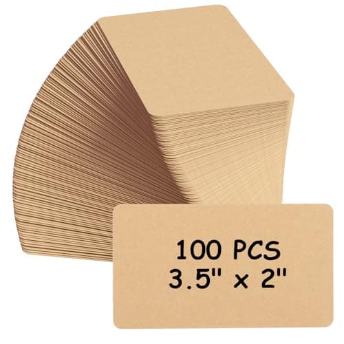MaxGear 100Pcs Blank Business Cards, Small Note Cards Small Blank Cards, 3.5" x 2" Thank You Cards Small Business, Message Cards DIY Gift Cards, Small Cardstock, Kraft Paper, 200 GSM Brown Cards Card stock