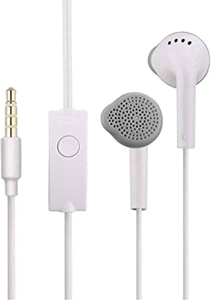 Handfree In-Ear Wired Headset - White, Wired, Compatible with All Phones White Headphones