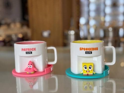 Al-Kholoud Ek-5030-1 Porcelain Mug & Silicone Coaster Set Mug with Protective Coaster for Surface Safety Drinking cup