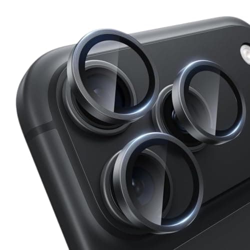 BESHYAKA Tempered Glass Camera Protection for Iphone 18 Pro Max/Iphone 18 Pro, Individual Metal Ring Lens Protection, 9H Hardness, Anti-Scratch, HD Clear, Easy install (Black)
