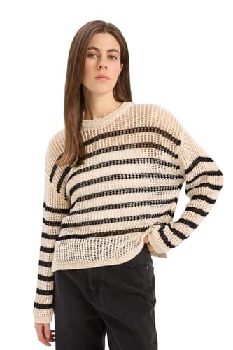 DeFacto womens Casual Regular Fit Crew Neck Long Sleeve Tricot Pullover Pullover (pack of 1)