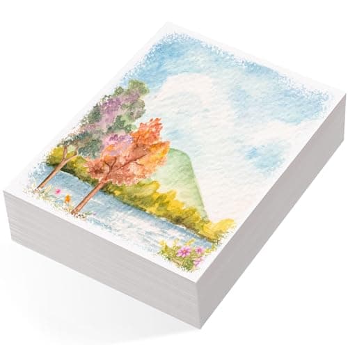 80 Sheets Watercolor Paper Bulk, 5 x 7 in, 110 Lb/230 GSM, Cold Press | White Paper, Good Absorbency, Less Warping, for Kids, Students, Beginners, Cards, Invitations, Watercolor and Sketching Art media paper
