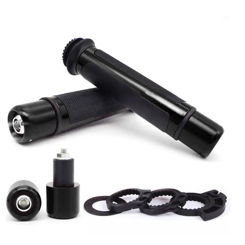 KaberTrade Motorcycle Grips, Universal Non-Slip Hand Grips, Comfortable Motorcycle Handles, Aluminum Rubber Handle Pair (Black Code:10279)