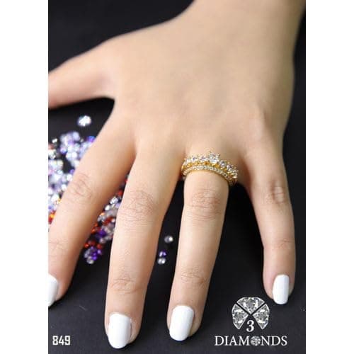 3 Diamonds 3370159539281 Women's Ring - Gold Plated with Sparkling Zircon