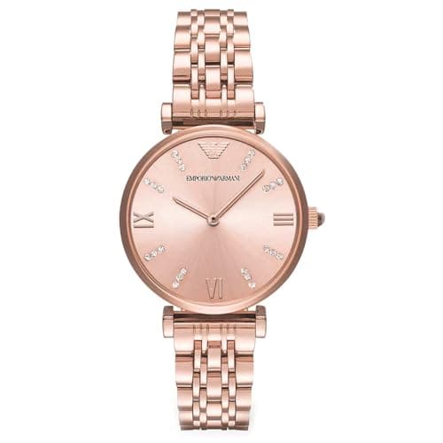Emporio Armani Women'S Dial Stainless Steel Band Watch Japanese Quartz Analog