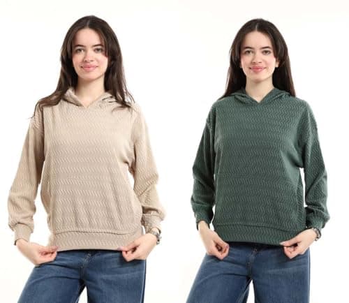 Red Circle Womens Bundle of 2 Comfortable Casual Long Sleeve Sweatshirt Bundle of 2 Comfortable Casual Long Sleeve Sweatshirt Outerwear