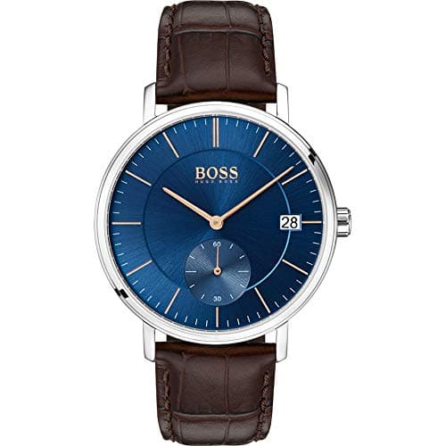 BOSS Mens Analogue Classic Quartz Watch with Leather Strap 1513639, Brown, Strap