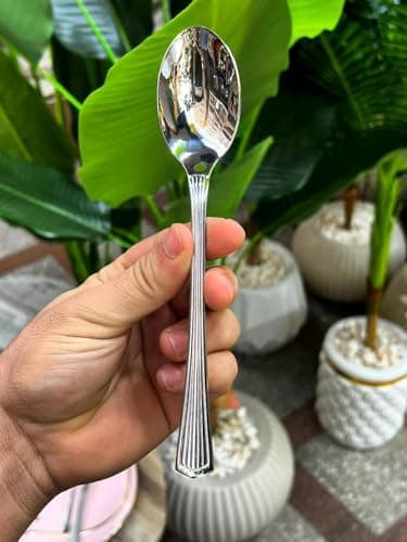 Generic Premium Stainless Steel Spoons, Large 6-Piece Set, Heavy-Duty Dining Utensils with Elegant Design.