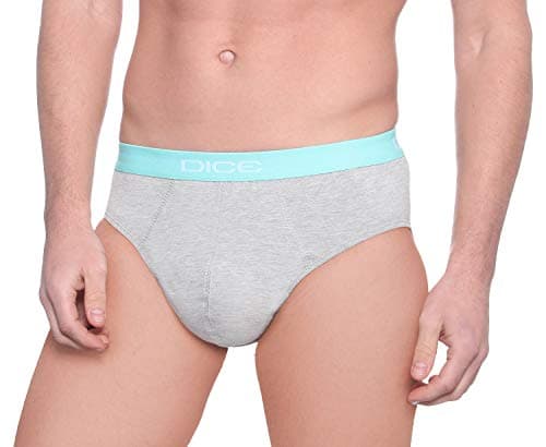 Dice Men's Contrast Elastic Waist Solid Briefs Underpants