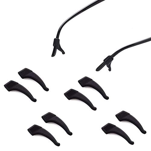 SYBL 5Pairs Silicone Ear Hooks Eyeglass Ear Grip Eyeglass Eyewear Retainer Anti-Slip Holder Temple Tips Sleeve Retainer for Glasses Sunglasses(Black) Body strap