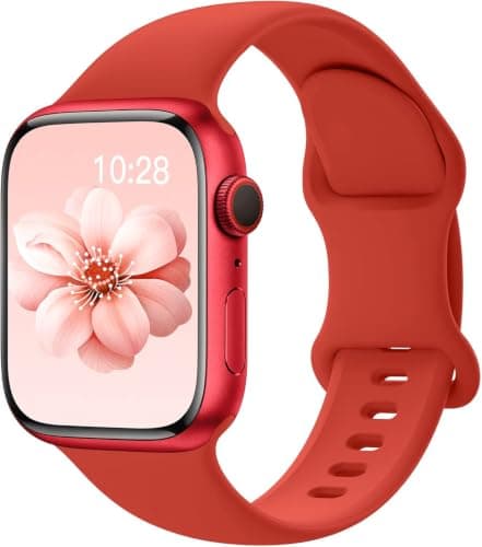 Sport Silicone Band (Compatible with Apple Watch Bands 40mm 38mm 41mm 42mm Women Men,Soft Wristband Waterproof Replacement Bands Series 11 10 9 8 7 6 5 4 3 2 1 SE Ultra
