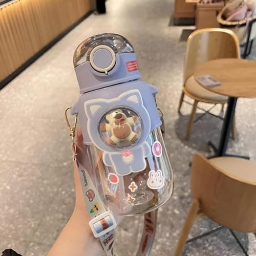 Child’s Water Flask - Fun Doudou Design, Portable 680ml Bottle Featuring Easy-to-Open Lid, Lightweight with Strap, Perfect for Active Kids on the Go, Made from Healthy Durable Material