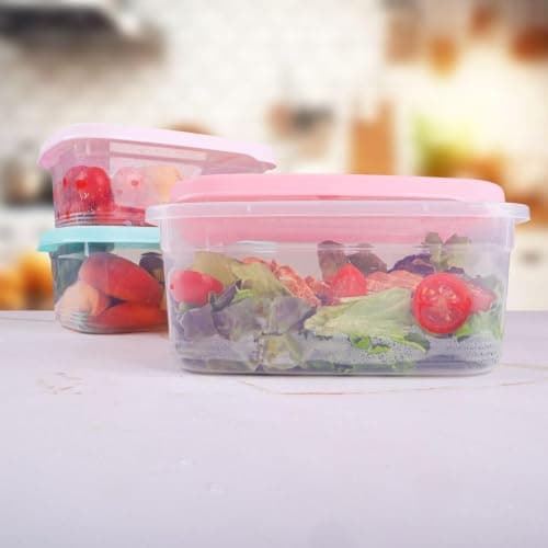 3-Piece Thermal Food Storage Box Set 1000ml Airtight Fridge Organizers