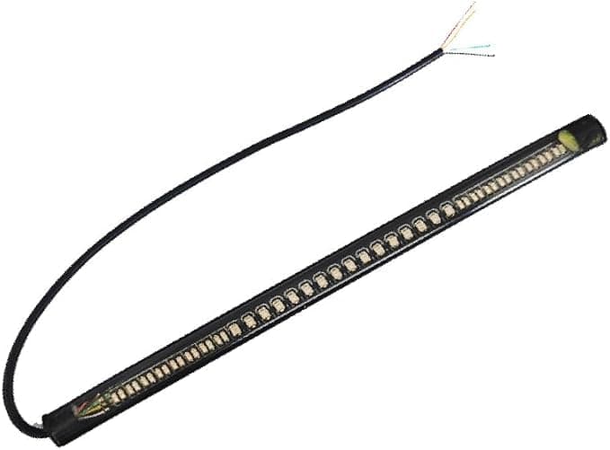 Motorcycle Warning Signal Light, 12V Flexible Waterproof LED Tail Stop Brake Turn Signal Light (19cm Length, 3 Movement, Red and Yellow Light) Vehicle light bulb