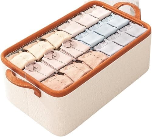 Extra Large Linen Fabric Closet Organizer Box 45x30x20 cm Foldable Storage for Clothes and Dressing Room Neat and Durable