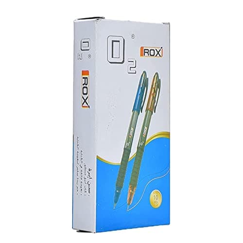 Rox O2 Ball Pen Smooth Flow, Liquid Fluid Ink 0.7 mm Pack of 10 Pcs - Blue Writing instrument