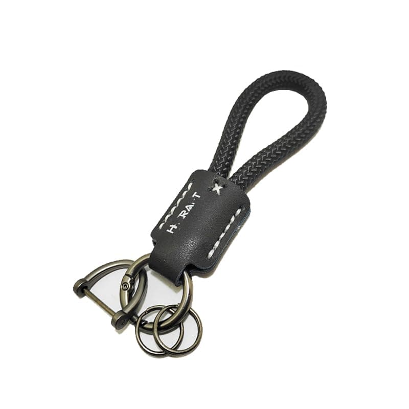 KaberTrade KaberTrade Car Keychain Metal Braided Leather Alloy Car Keychain with Screwdriver for Car Motorcycle Home Keys and Women (Braided Leather & Metal, Black, Code:10142)