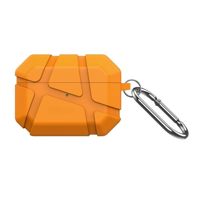 for AirPods Pro 3 Case, Shockproof Silicone Protective Case, Compatible with AirPods Pro 3rd Generation, with Hard Shell Design & Scratch Protection, Front LED Visible with Carabiner, (Orange) Portable electronic device cover