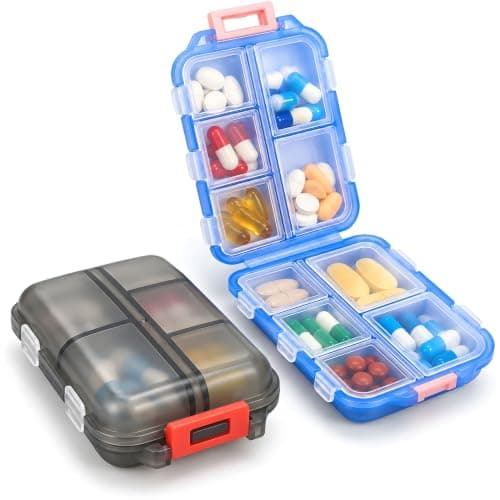 Pill Organizer 10 Compartments Medicine Vitamins Supplements Organizer Pill Case Divider Pill Organizer for Daily Use