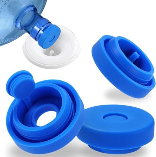 2 to 5 Gallon Reusable Silicone Water Bottle Cap, 55mm Leak Proof Spill Proof Water Bottle Seal, Flexible Water Jug Lids to Keep Water Fresh and Clean (1) Container lid