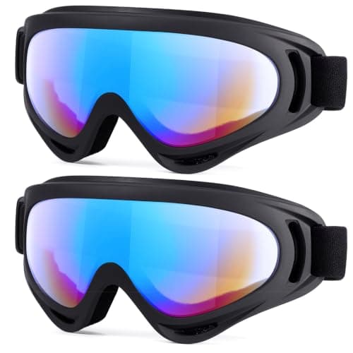 MAMBAOUT 2-Pack Snow Ski Goggles, Snowboard Goggles for Men, Women, Youth, Kids, Boys or Girls Safety glasses