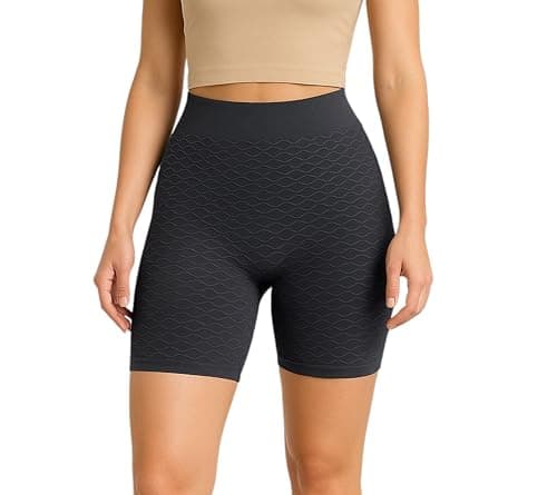 MEZA Women's High Waist Shorts Wave Pattern High Waist Yoga Shorts for Women Girls