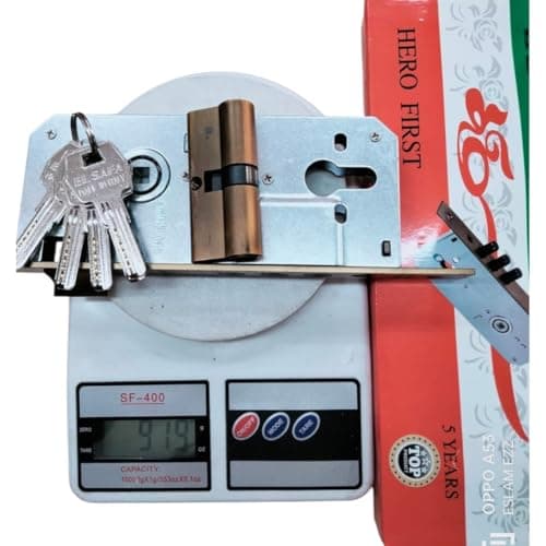 Kalon Italian Mortis Door Lock, Light Brown, with 5 Brass Keys, Security | Coffee Italian Apartment Door Clown ,Clown Weight is reduced,Loaded Cylinder and 5 Copper Computer Keys,High Quality