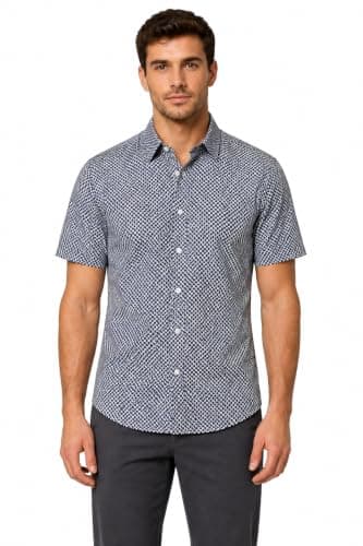 Palm Pattern Short Sleeves Shirt – Grey | Shirt