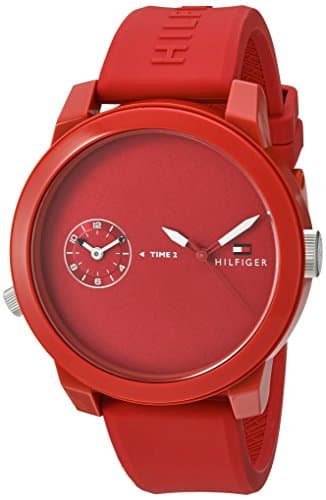 Tommy Hilfiger 1791323 Silicone Round Analog Water Resistant Watch for Men - Red