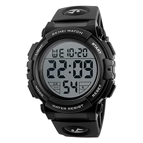 SKMEI Waterproof Sports Watch for Swimming and Tough Task with Alarm Stopwatch for Men and Women Multifunction with LED Display Clear Backlight Model 1258