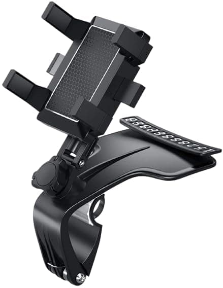 Car Phone Holder - Strong Stable Clip Phone Holder Mount for Dashboard, Mirror, Sun Visor, 360 Degree Rotation, Easy to Install Suitable for Various Size Phones (W) Portable electronic device mount